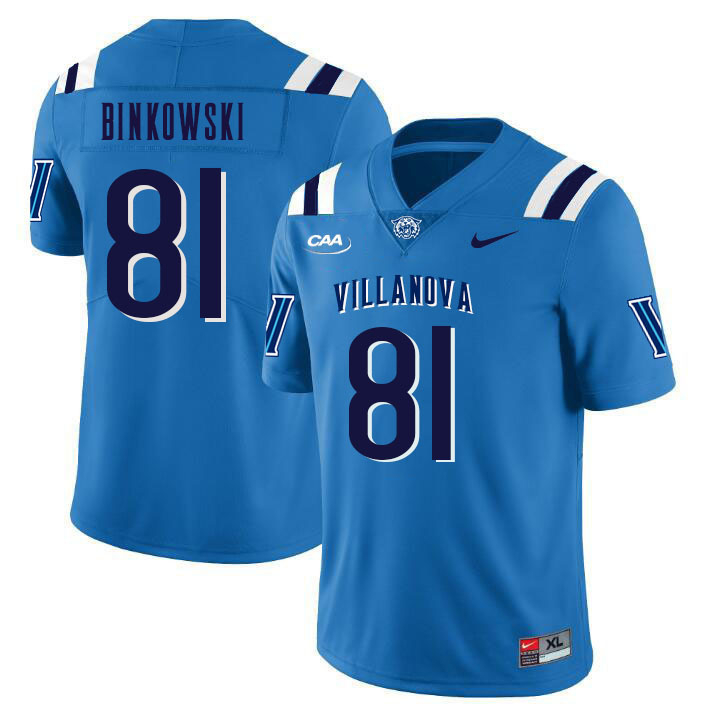 Men #81 Brandon Binkowski Villanova Wildcats College Football Jerseys Stitched Sale-Light Blue